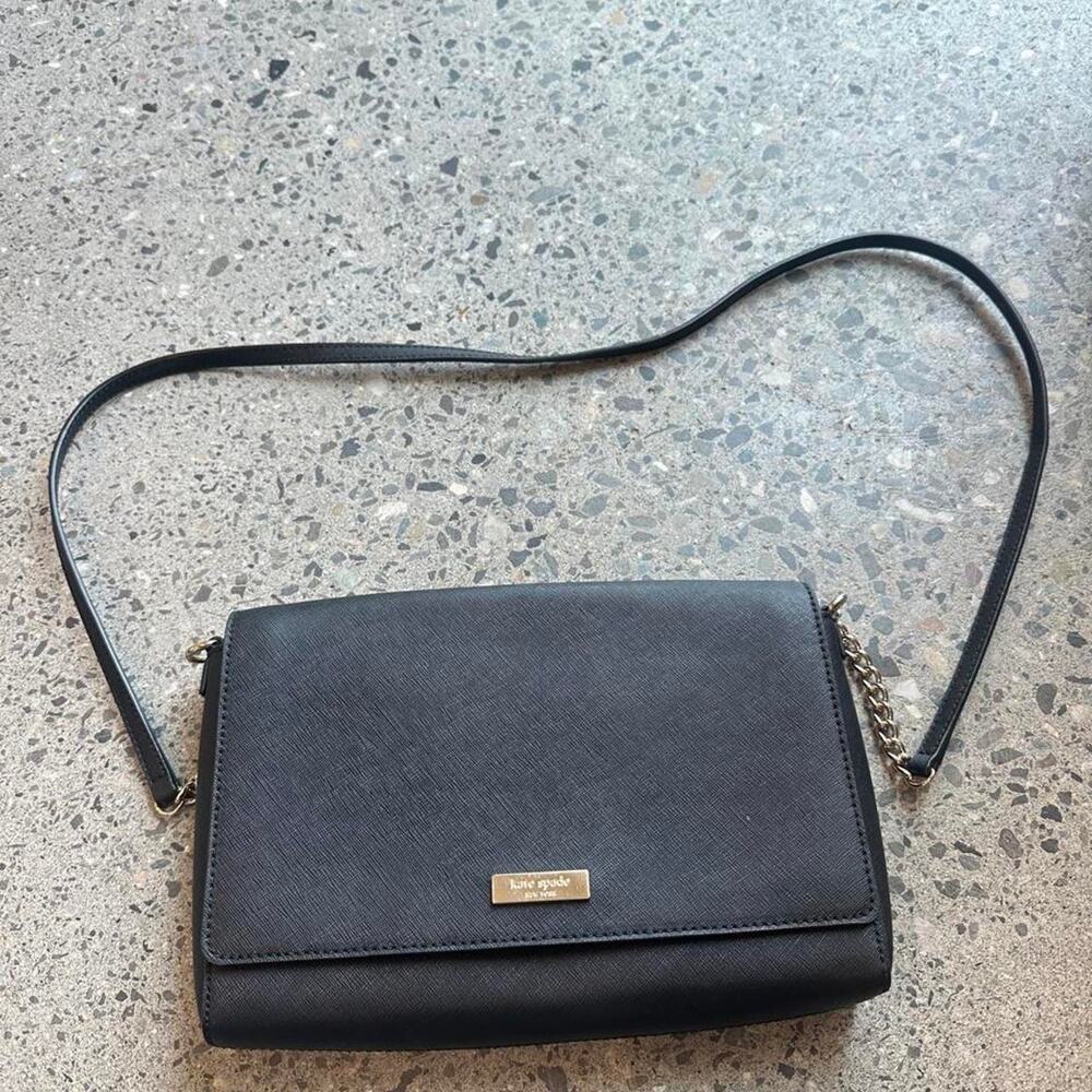 Kate Spade New York Black Saffiano Crossbody Shoulder Bag